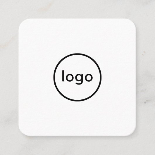 Circle professional white voeg uw aangepaste logo vierkante visitekaartje (Voorkant)