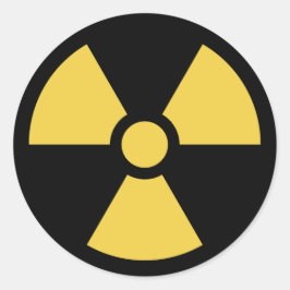 Circle Radioactieve Sticker Geel op Zwart