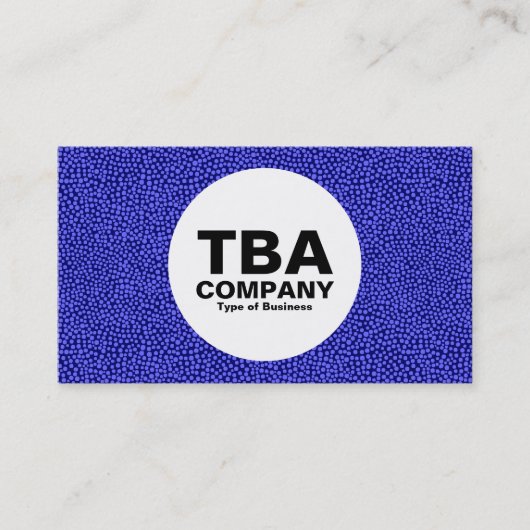 Circle - Random Spots - Electric Blue op Deep Navy Visitekaartje (Voorkant)