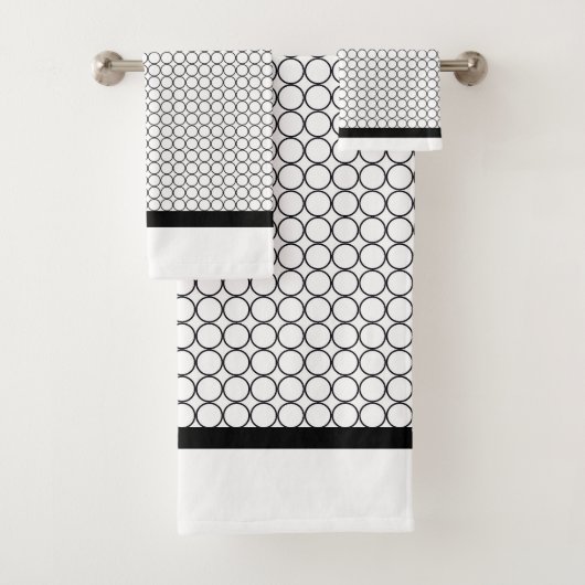 Circle Repeat Black Band Bad Handdoek (Insitu)