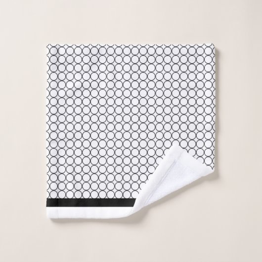 Circle Repeat Black Band Bad Handdoek (Wasdoekje)
