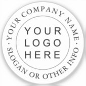 Circle Simple Business Logo Custom Clear Sticker (Voorkant)