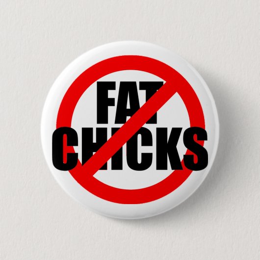 Circle Slash Fat Chicken Ronde Button 5,7 Cm (Voorkant)