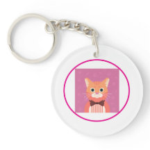 Circle Sleutelhanger Acrilic Cat