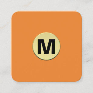 Circle Spot Monogram Gold 3d - Oranje Vierkante Visitekaartje