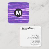 Circle Spot Monogram - Paarse interferentie Vierkante Visitekaartje (Voorkant / Achterkant)