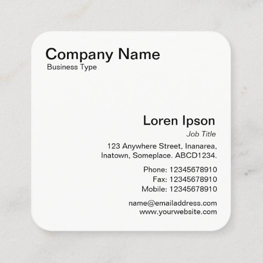 Circle Spot Monogram - Verloop - Oranje op wit Vierkante Visitekaartje (Achterkant)