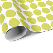 Circle Spots - Banana Yellow on White Cadeaupapier (Rol Hoek)