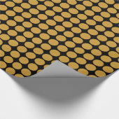 Circle Spots - Goud bruin op zwart Cadeaupapier (Hoek)