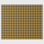 Circle Spots - Goud bruin op zwart Cadeaupapier (Vlak)