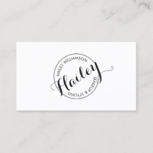 Circle Stamp Logo Make-up en Beauty White Visitekaartje