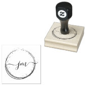 Circle-Stippen-Art, Monogram, Handschrift Stempel (Gestempeld)