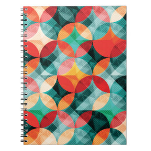 Circle Symphony: Kleurrijke Abstracte Vintage Notitieboek