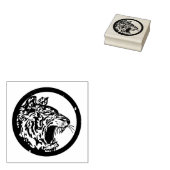 Circle Tiger Head Rubberstempel (Gestempeld)