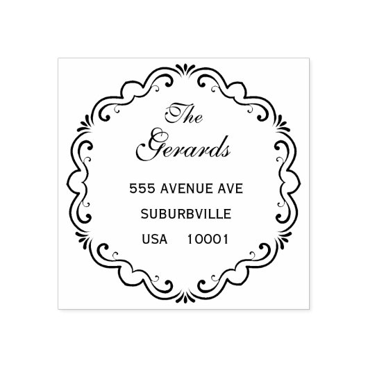 Circle Wreath  Script Custom Rubber Stamp Rubberstempel (Afrduk)