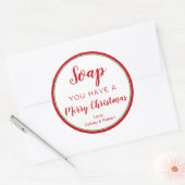 Circle Zeeplabel, Kerst Feestdagen Rood & Groen Ronde Sticker (Envelop)