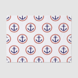 Circled Anchors Nautical Pattern Tissuepapier