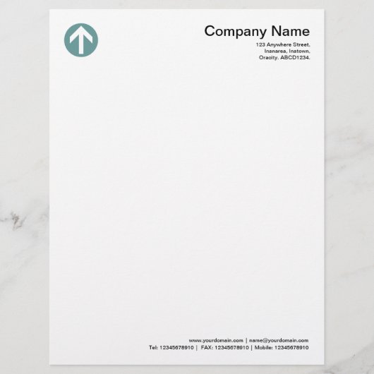 Circled Arrow - Ocean Green Custom Briefhoofd (Voorkant)