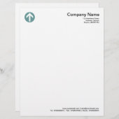 Circled Arrow - Ocean Green Custom Briefhoofd (Voorkant / Achterkant)