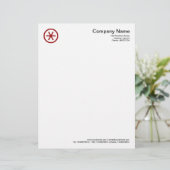 Circled Asterisk - Ruby Red Briefhoofd (Staand voorkant)