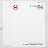 Circled Asterisk - Ruby Red Briefhoofd (Voorkant / Achterkant)