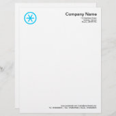 Circled Asterisk - Sky Blue Gepersonaliseerd Briefhoofd (Voorkant / Achterkant)