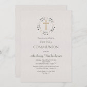 Circled Cross Religieuze Uitnodiging (Voorkant / Achterkant)