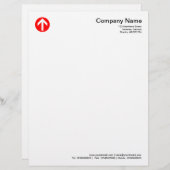 Circled-pijl - rood briefhoofd (Voorkant / Achterkant)