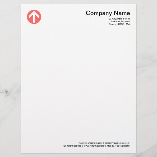 Circled-pijl - Tropisch roze Briefhoofd Ontwerp (Voorkant)