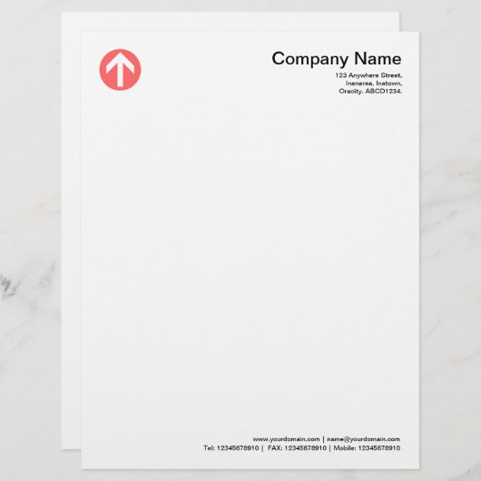 Circled-pijl - Tropisch roze Briefhoofd Ontwerp (Voorkant / Achterkant)