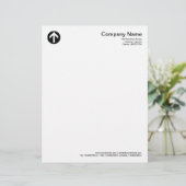 Circled-pijl - zwart briefhoofd sjabloon (Staand voorkant)