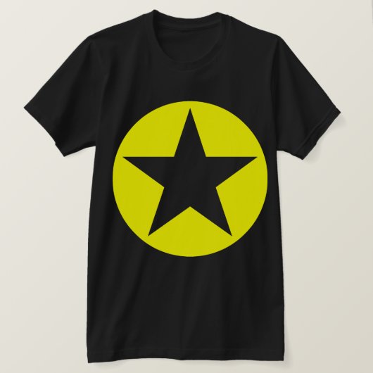 Circled Star - Geel T-shirt (Design voorkant)