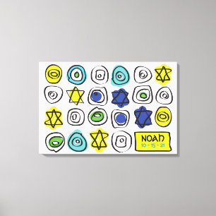 CIRCLES en SQUARES Bar Mitzvah Sign In Board Canvas Afdruk
