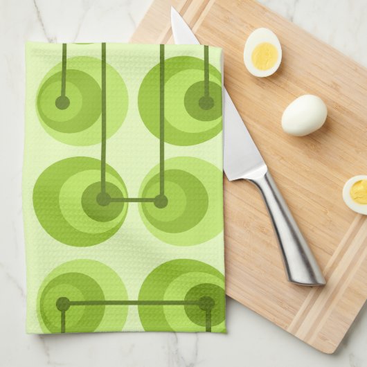 Circles halverwege de eeuw Chartreuse Theedoek (Quarter Fold)