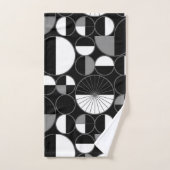 Circles Halves Black Gray (Serviette à main)