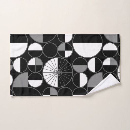 Circles Halves Black Gray (Serviette à main)