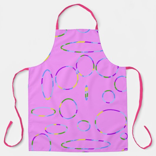 Circles Loops Moderne Roze Magenta Schort (Voorkant)