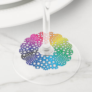 Circles Mandala 2 Wijnglaslabel