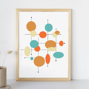 Circles Mid Century Modern Styn Poster