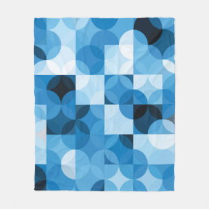 Circles Naadloos: Abstract Blauw Fleece Deken