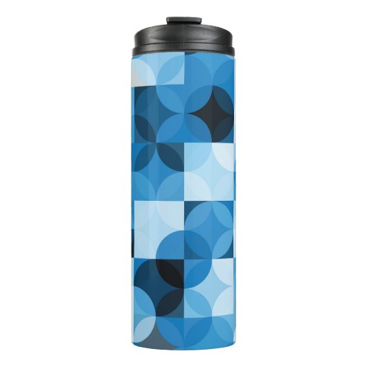 Circles Naadloos: Abstract Blauw  Thermosbeker (Voorkant)