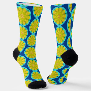 Circles of Flowers Mandala Art Fun Socks Sokken