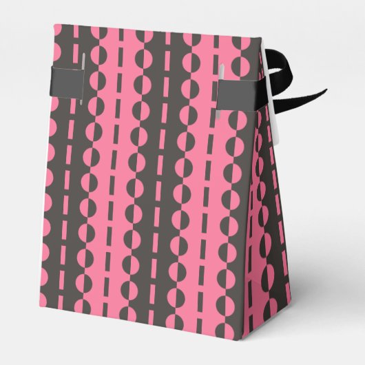 Circles op strips - houtskool en roze tand bedankdoosjes (Achterkant)