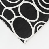 Circles Pattern 210819 - White on Black Fleece Deken (Hoek)