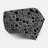 Circles Pattern 210819 - White on Black Stropdas (Opgerold)