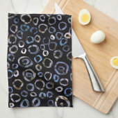 Circles Slate Charcoal Theedoek (Quarter Fold)