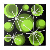 Circles uit de middeleeuwen — Starbursts Chartreus Tegeltje (Voorkant)