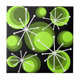 Circles uit de middeleeuwen — Starbursts Chartreus Tegeltje