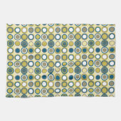 Circles uit het midden van de eeuw Patroon Blauw G Theedoek (Horizontaal)