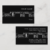 Circuit B & W 2 bande carte de visite noir (Devant / Derrière)